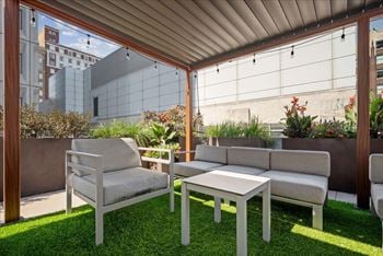 Rooftop pergola lounge at sky on main